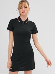 Mini Athletic Dress Black White Athletic Dress Ladies Mini Dresses Long Sleeve Cocktail Dress