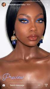 Pin By Venise Blow On Make Up Dark Skin Makeup Blue Makeup Makeup Looks