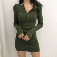Shop knitted dress at affordable prices from best knitted dress store milanoo.com. Fancyme Long Sleeve Henley Mini Bodycon Rib Knit Dress Yesstyle
