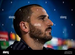 Leonardo Bonucci of Juventus during the press conference before the UEFA  Champions League match between Juventus and Manchester United at the  Juventus Stadium, Turin, Italy