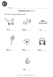 Free Phonics Ending Sounds D Or X Worksheet For Preschool Or Kindergarten Class Phonics Free Kindergarten Worksheets Printable Kindergarten Worksheets