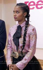 Zoey S Pink Tiger Print Shirt On Black Ish Natural Hair Styles Hair Looks Hair Beauty