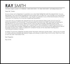 Volunteer Firefighter Cover Letter Sample Cover Letter Templates Examples