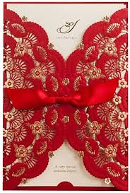 Paper cut out templates clipart images gallery for free. 50x Elegant Red Laser Cut Wedding Invitations Cards With Lace Flower Ribbon Hollow Pattern Cardstock For Baby Shower Bridal Shower Engagement Birthday Fancy Party Invites Favors Cw5113 Event Party Supplies Invitations