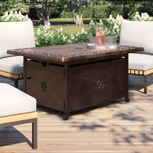 Square fire pit/table top cover, this is the advertising products that small businesses and institutions continually decide on. Ebern Designs Spicewood 23 5 H X 35 5 W Aluminum Propane Outdoor Fire Pit Table With Lid Reviews Wayfair