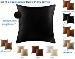 Pottery barn tan brown leather suede sofa toss pillow cover 18 x 18 new. Amazon Com Precioushome Set Of 2 Faux Leather Pillow Covers 18x18 Decorative Pillow Covers For Couch Or Sofa Bed Use As Accent Throw Pillows Decorative Pillows Couch Pillows Faux Leather