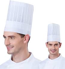 Hyzrz 10 Pack Disposable Non-Woven Paper Fiber Fabric Chef Hats for Kids,  Adults, Adjustable Unisex White Kitchen Caps Bulk Set (Flat, Medium):  Clothing, Shoes & Jewelry