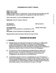 Margaret Samuel v Metropolitan Toronto Condominium Corporation No. 979 and  Metropolitan Toronto Condominium Corporation No. 989, 2019 ONCAT 9 « Condo  Cases
