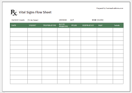 Vital Signs Flow Sheet Templates For Excel Printable