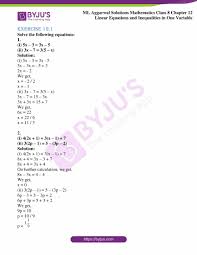 To download/print, click on the button bar on the bottom of the worksheet. Ml Aggarwal Solutions For Class 8 Maths Chapter 12 Linear Equations And Inequalities In One Variable Free Pdf