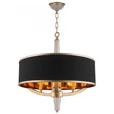 Sold and shipped by lamps plus. Gatsby 3 Light Matte Gold Finish With Black Drum Shade Chandelier 21 In Dia X 22 In H W83139mg21 Alex Dee Lighting
