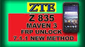 It can be found by dialing . Zte Maven 3 Z835 How To Unlock It Youtube