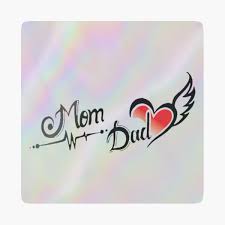 Mom & Dad Heart Sticker " Sticker for Sale by ridhifashion | Redbubble