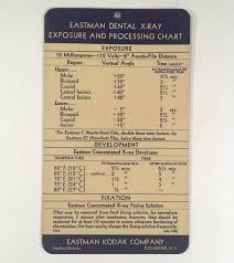 Details About Scarce 1938 Eastman Kodak Dental X Ray Exposure And Processing Chart
