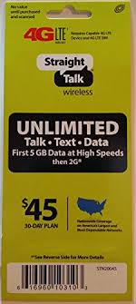 Most straight talk customers are currently using the $45 unlimited plan that comes with unlimited talk and text and 5 gb of high speed data. Straight Talk Wireless 45 30 Day Service Plan Buy Online In Guernsey At Guernsey Desertcart Com Productid 42114063