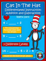 Cat In The Hat Addition And Subtraction 1 Pdf Math Activities Preschool Kinder Math Centers Addition And Subtraction