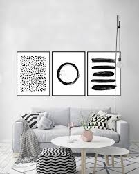 Modern Black White Prints Black And White Wall Art Abstract Prints Set Of 3 Dots Print Etsy Minimalist Wall Art Geometric Wall Art White Wall Art