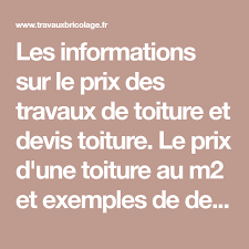 Prix Des Travaux De Toiture Et Devis Toiture Devis Toiture Toiture Travail
