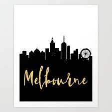 Melbourne Australia Designer Silhouette Skyline Art Skyline Art City Skyline Art Melbourne Map