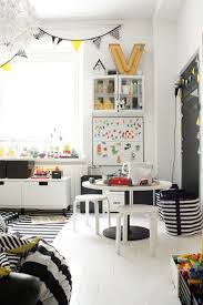 Black And White Kids Play Room Home Inspiration A Stylish Playroom House Of Harper Stylish Playroom Kid Room Decor Room Inspiration