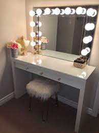 Simply place it on any desk to use as a vanity mirror with plenty of storage for your makeup and accessories! Makeup Vanity Mirror With Lights And Desk Online