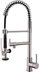 The best commercial kitchen faucets are about finding a commercial faucet with; Amazon Com Ekrte Contemporary Single Handle Kitchen Sink Faucet Commercial Style Pre Rinse Kitchen Faucets With Pull Down Sprayer Spot Free Brushed Nickel Kitchen Sink Faucet Home Improvement