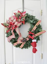 Christmas wreath ribbon bow tutorial. Diy Ski Lodge Christmas Wreath Sand And Sisal