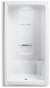 The kohler ® luxstone experience is designed to make the shower enclosure remodel as convenient as possible. Kohler K 1687 0 White Sonata 48 One Piece Shower Module With Integral High Dome Ceiling Less Grab Bar Kit Faucetdirect Com