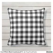 Black And White Buffalo Check Pillows Outdoor Cool White Black Lumberjack Tartan Squares Pattern Throw Pillow Zazzle Com Outdoor Pillows Patterned Throw Pillows Pillows