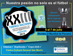 Un nacional lleno de ilusiones se pone en marcha en san martín. Asociacion Argentina De Scrabble Torneo Nacional 2019
