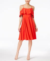 Cece Jackie Off The Shoulder Ruffled A Line Dress Dresses Women Macy S Red A Line Dress Off Shoulder Cocktail Dress White A Line Dress