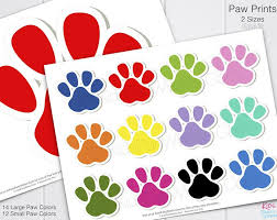Paw Patrol Paw Prints By Kidspartyworks Com 14 Colors Large And 12 Colors Small Come Kids Party Printables Paw Print Stickers Paw Patrol Party Decorations
