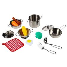 6 piece wooden kettle set $ 13.00 17 piece disney wooden toys minnie mouse tea set $ 20.00 spy pack $ 15.00 7 piece pull along shopping basket $ 13.00 hedge trimmer. Blue Panda Pretend Play Kitchen Toy Set 14 Piece Kids Cookware Playhouse Chef Includes Small Sized Stainless Steel Pots Pans Ladle Spatula Food Walmart Canada