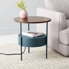 Isla Charging Side Table In 2020 Side Table White Side Tables Metal Side Table
