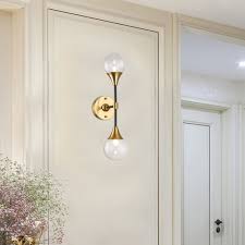 George kovacs alluria 9 3/4 high black and gold wall sconce. Black And Gold Metal Wall Sconces With Clear Glass Shades Overstock 29344268