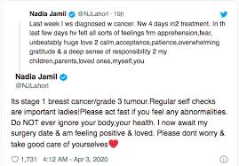 These estimates reveal that cancer affects men slightly more than women, with 54% of new cases and 56% of deaths. Pakistani Film Star Nadia Diagnosed With Breast Cancer Gulftoday