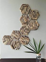 Set Hexagon Wall Decor Driftwood Hexagon Tiles Wood Wall Etsy Wood Wall Tiles Unique Wall Art Decorative Wall Sculpture