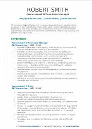 Previous working experience in a purchasing. Procurement Officer Resume Samples Qwikresume