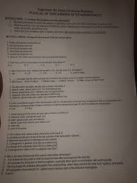 Solved Experiment 102 Sickle Cell Anemia Worksheet Place Chegg Com