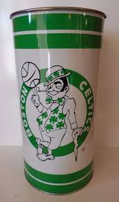 Vintage Nba Boston Celtics Trash Garbage Can Contaner Metal Green White Boston Celtics Celtic Fan Apparel