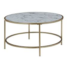 An outdoor coffee table contributes to a classic, stately aesthetic in any outdoor space and also features several unique functional elements. Gold Coast Faux Marble Round Coffee Table White Faux Marble Gold Frame Breighton Home Accuweather Shop