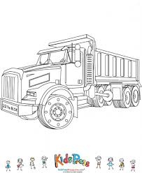 This truck coloring page features a humongous big rig in a rush to get to its next destination. Dump Truck Coloring Page Kidspressmagazine Com