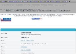 Get Ifsc And Micr Code Of Central Bank Of India Nampally Hyderabad Branch In Hyderabad Ifsc Code Cbin0280811 Used For R Central Bank Bank Of India Coding