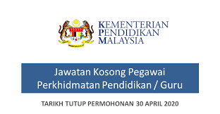 Sebarang info bagi kerja kosong kpm terbaru akan dikemaskini disini dari masa ke semasa. Jawatan Kosong Kementerian Pendidikan Malaysia Kpm Tarikh Tutup 30 April 2020