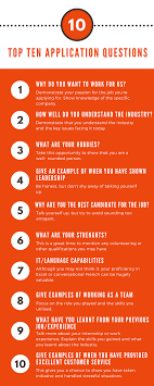 If you have any further comments, questions or concerns, please. Application Forms Top Ten Application Questions