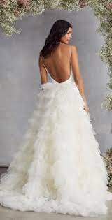 Tiered Tulle Wedding Dress With Feather Skirt Wedding Dress With Feathers Timeless Wedding Dress Ball Gowns Wedding