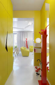 Red Yellow And White Small Apartment Interior Design Colorful Interior Design Interior Design Apartment Small Small Apartment Interior