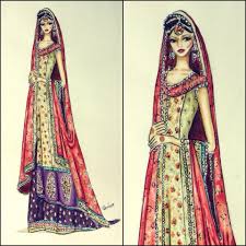 How to draw indian wedding dress in ibispaint by harini. Pakistani Indian Fashion Dress Design Sketches Fashion Illustration Dresses Fashion Illustration