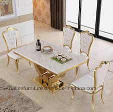 Turn any meal into a dining experience with inmod's collection of modern dining sets. China Modern Dining Room Furniture Stainless Steel Gold Marble Dining Table Sets China Dining Table Set Dining Room Set
