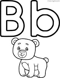 Cute letter b coloring pages. Letter B And A Cute Bear Coloring Page Coloringall